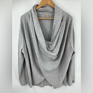 Calia women’s light gray long sleeve wrap sweater athleisure size 1X